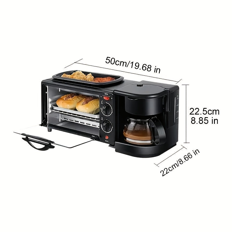 OICIIDO 3-in-1 Electric Breakfast Station – Portable Oven, Grill & Coffee Maker