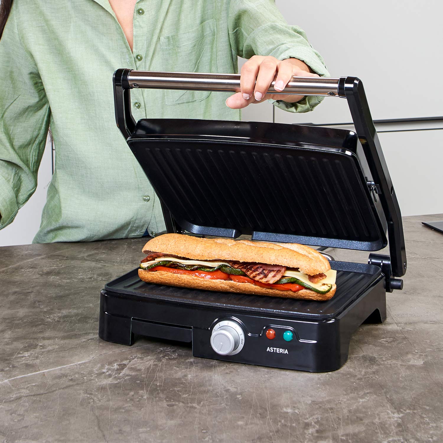 OSTBA 4-Slice Panini Press Grill