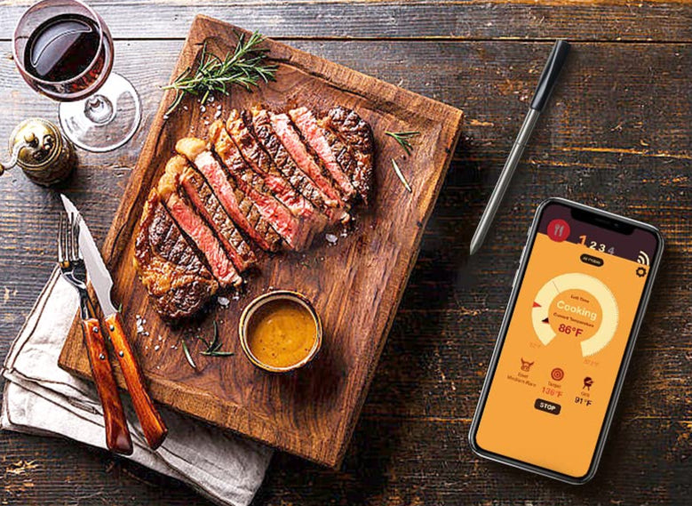 Long-Range Wireless Smart Meat Thermometer – Bluetooth 5.0, Dual-Sensor Probe for Oven, Grill, and Sous Vide