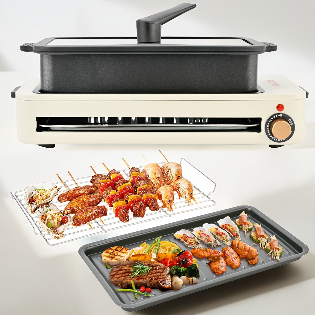 USB-Powered Electric Smokeless Indoor Grill – Stainless Steel, Compact & Efficient