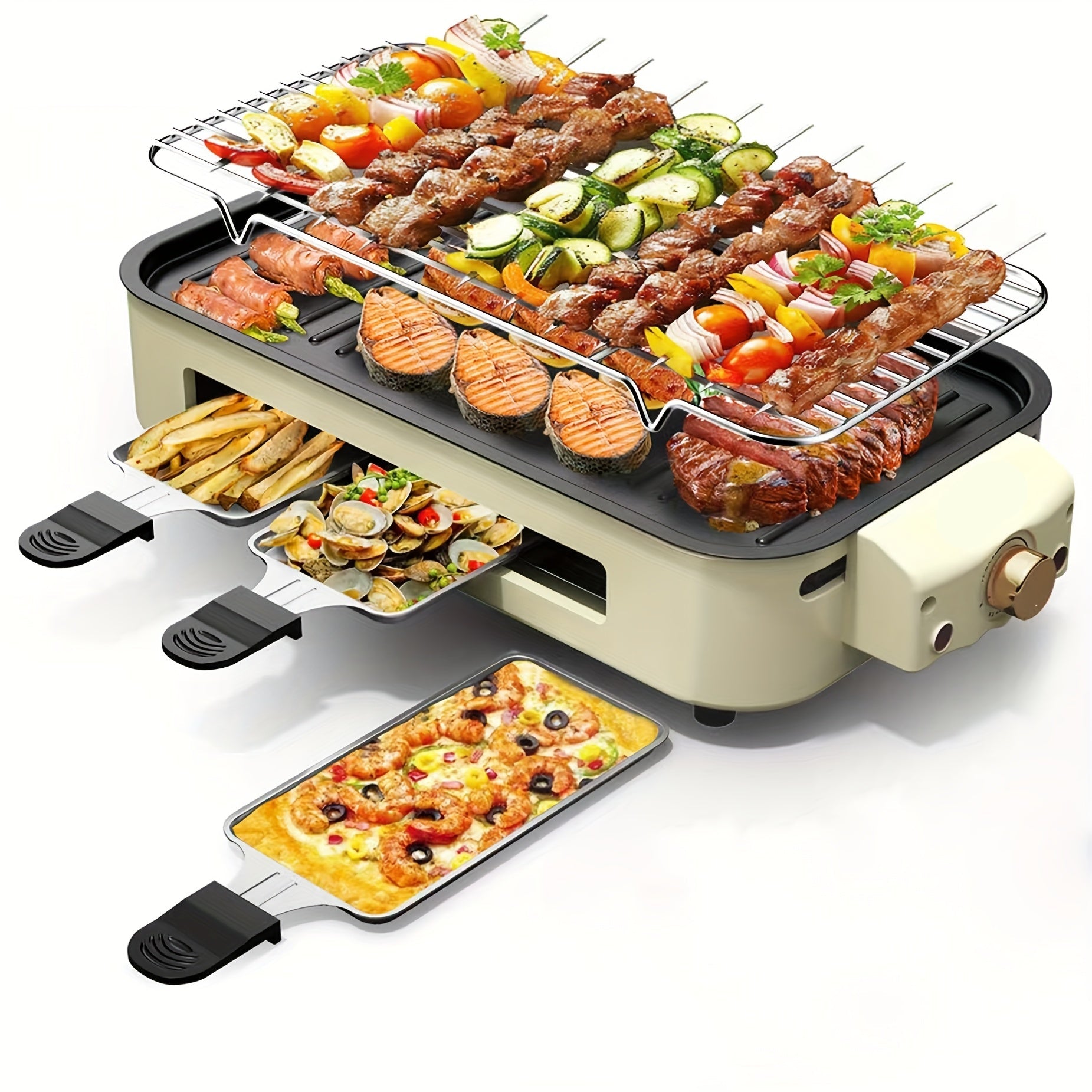GrillPro 2-in-1 Electric Grill & Frying Pan – Non-Stick, 1500W, Indoor & Outdoor