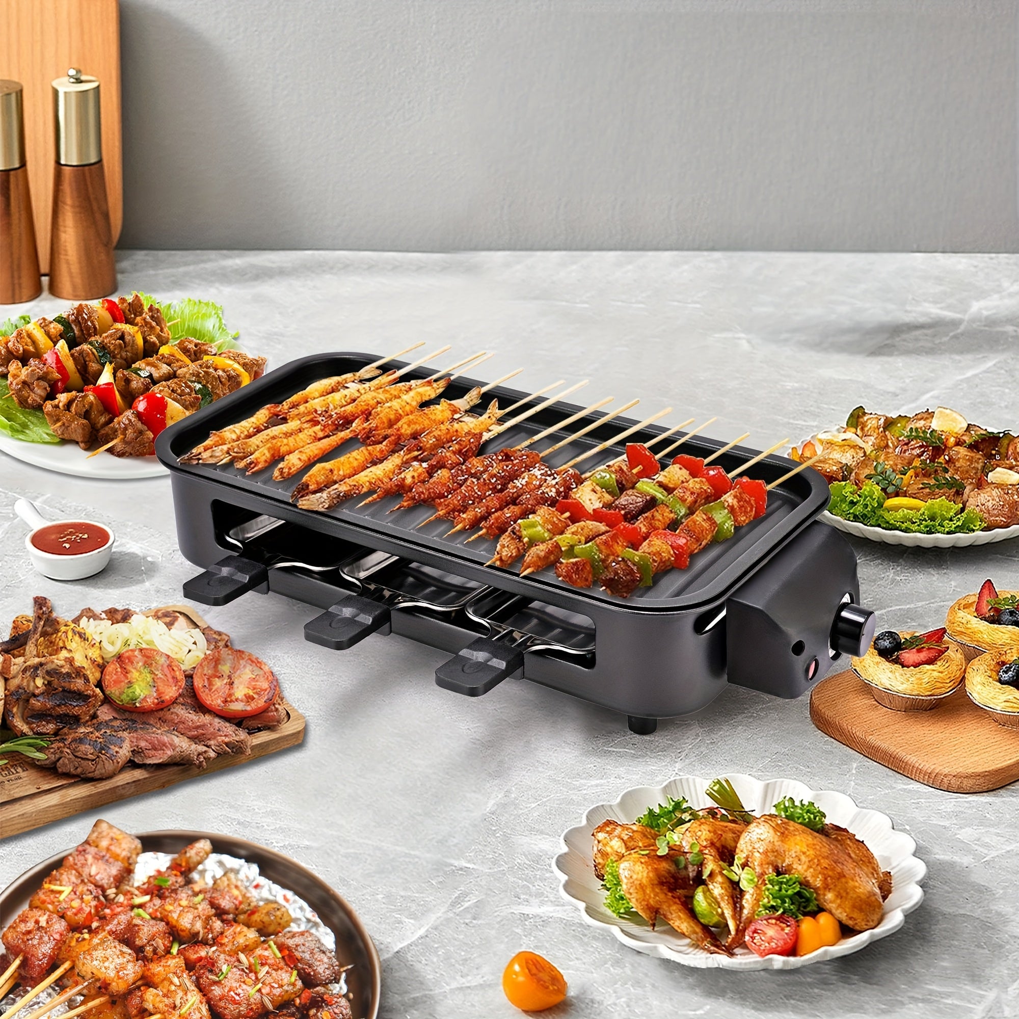 USB-Powered Electric Smokeless Indoor Grill – Stainless Steel, Compact & Efficient