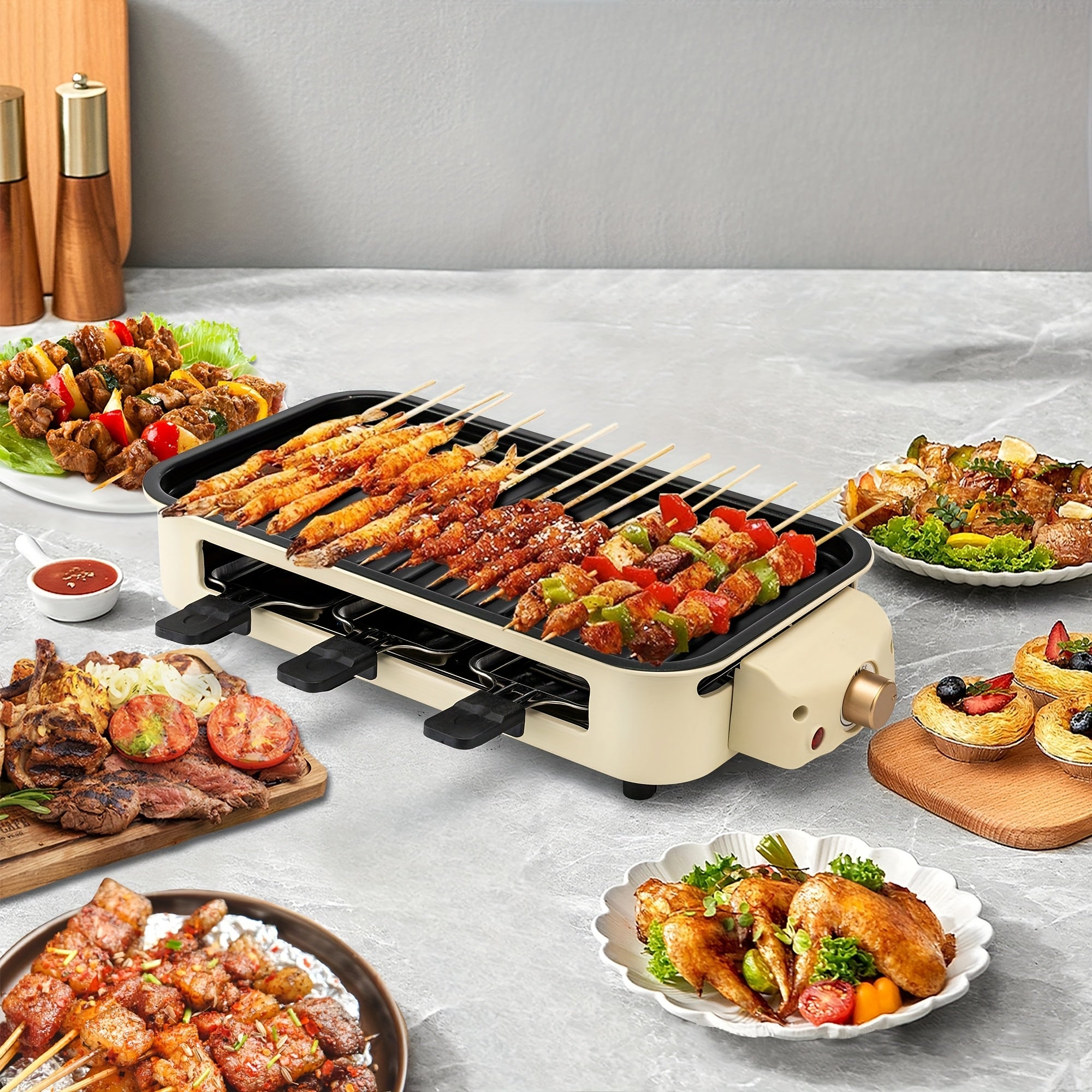 USB-Powered Electric Smokeless Indoor Grill – Stainless Steel, Compact & Efficient