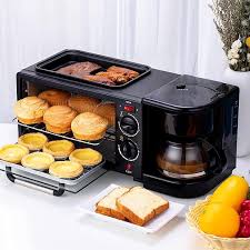 OICIIDO 3-in-1 Electric Breakfast Station – Portable Oven, Grill & Coffee Maker