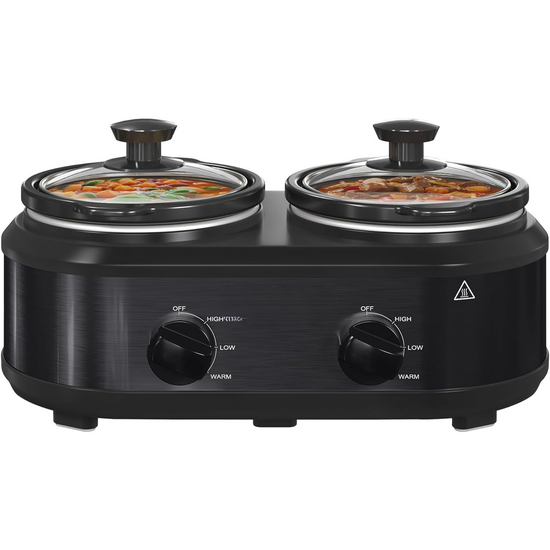 ROYALCRAFT Double Slow Cooker – 110V, Dual-Compartment, Stainless Steel