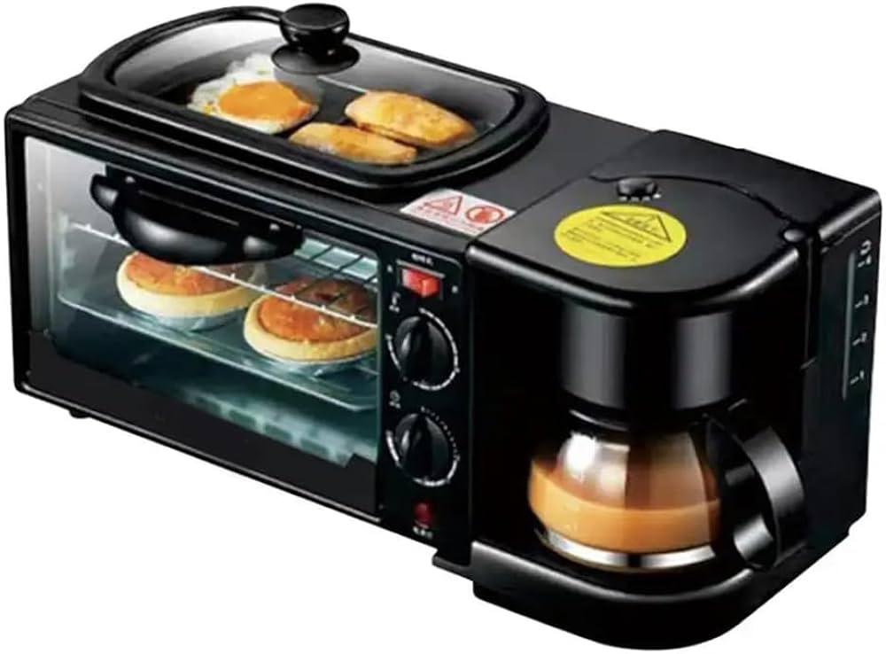 OICIIDO 3-in-1 Electric Breakfast Station – Portable Oven, Grill &amp; Coffee Maker