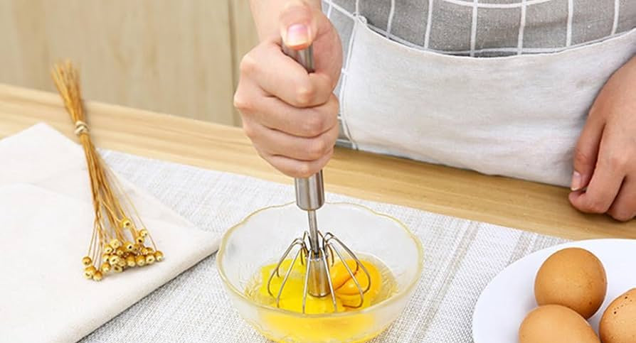 YUHUPHYLLIC Stainless Steel Semi-Automatic Hand Whisk