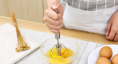 YUHUPHYLLIC Stainless Steel Semi-Automatic Hand Whisk