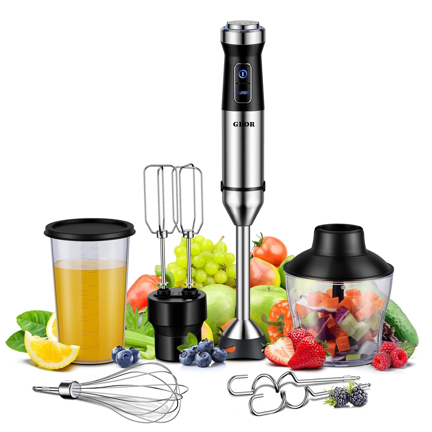 GDOR 6-in-1 Immersion Blender – 1000W, 20 Speeds, Turbo Mode