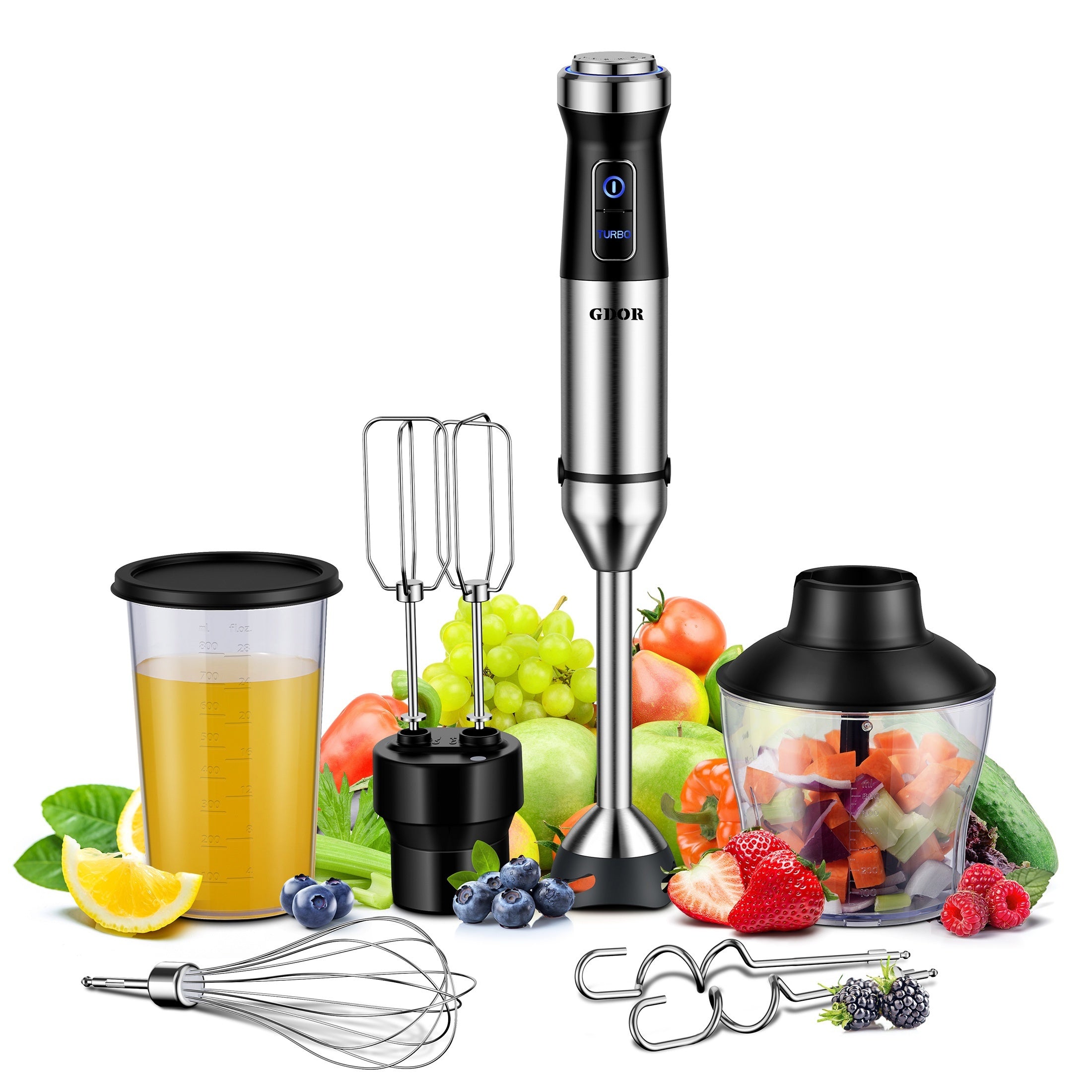 GDOR 6-in-1 Immersion Blender – 1000W, 20 Speeds, Turbo Mode