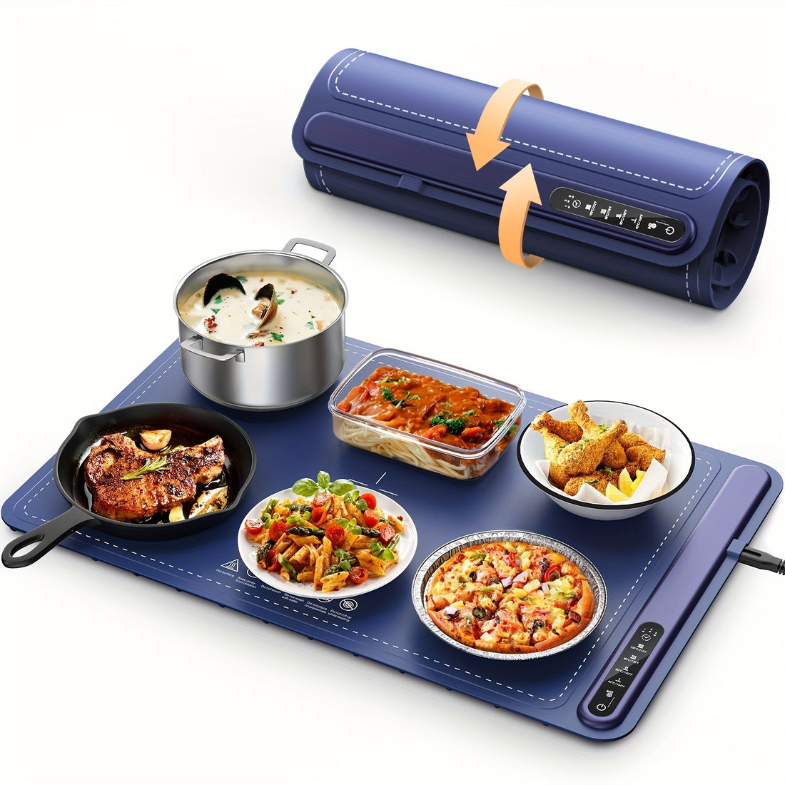 ISEYYOX Food Warmer Pad – 120V, Silicone Heating Mat for Hot Meals Anywhere